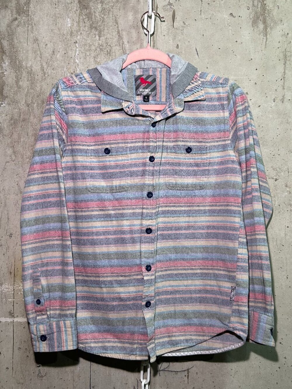 Hooded Flannel Button Up Shirt